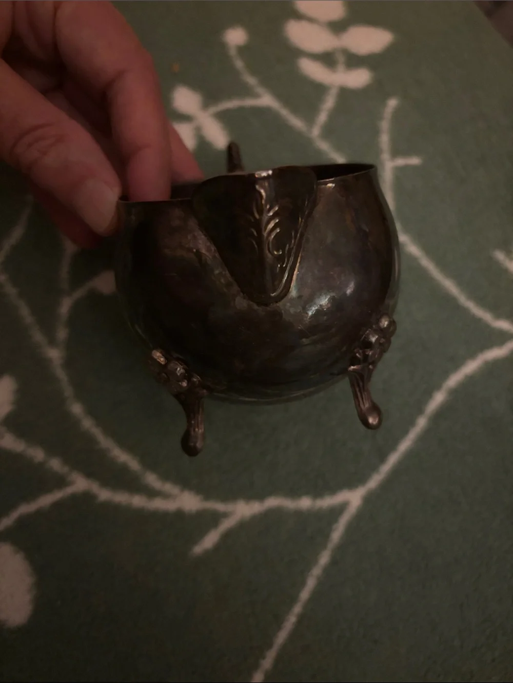 Vintage Ranleigh Silver-Plated Creamer Pitcher - Elegant Dark Silver Finis-